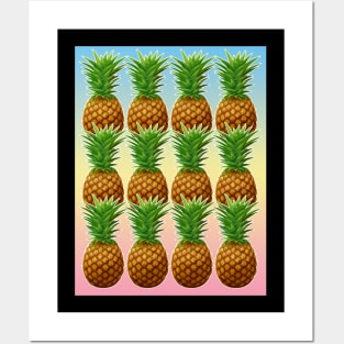 Pineapple Tropical Sunset Posters and Art